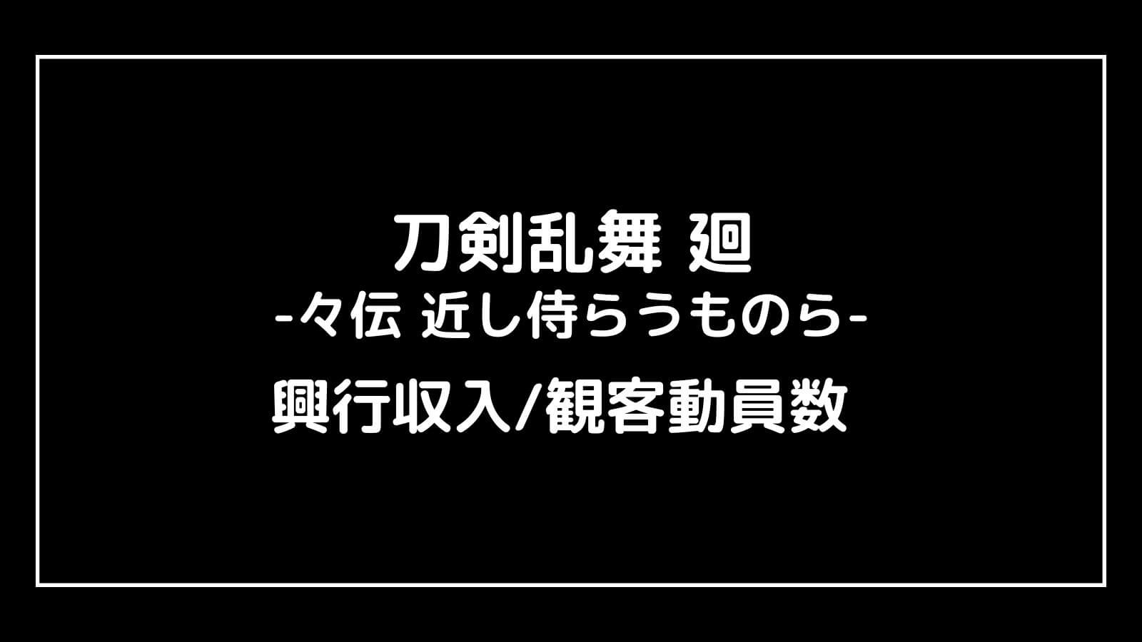 刀剣乱舞 廻 -々伝 近し侍らうものら-｜2024年映画の興行収入と観客動員数の推移